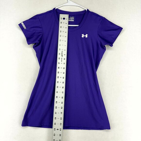 Under Armour Purple Fitted Workout Tee Womens Size M - Picture 8 of 9